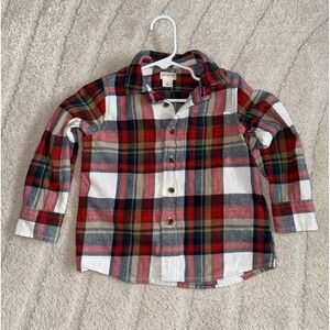Crewcuts J Crew Boys Toddler Plaid Flannel Button Down Shirt Preppy Classic 2